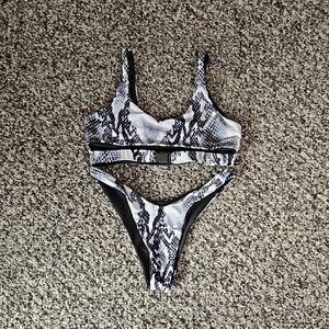 Snakeskin Print Bikini Set